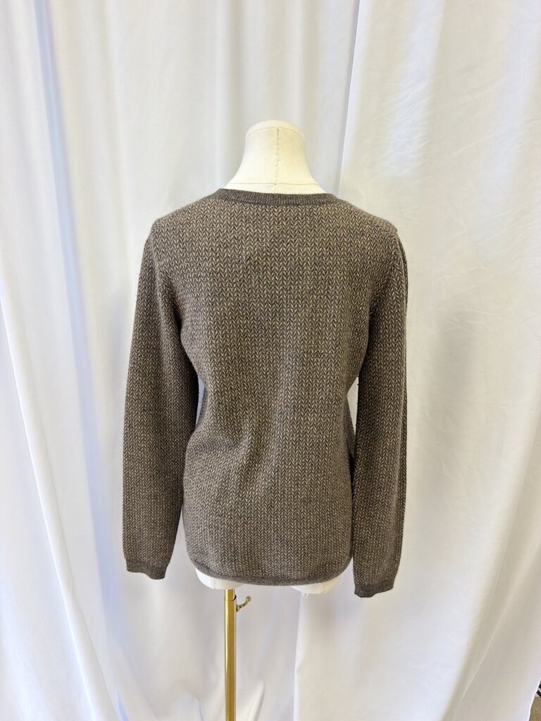 Ralph Lauren Purple Label Vintage Herringbone Cashmere Blend Crewneck
