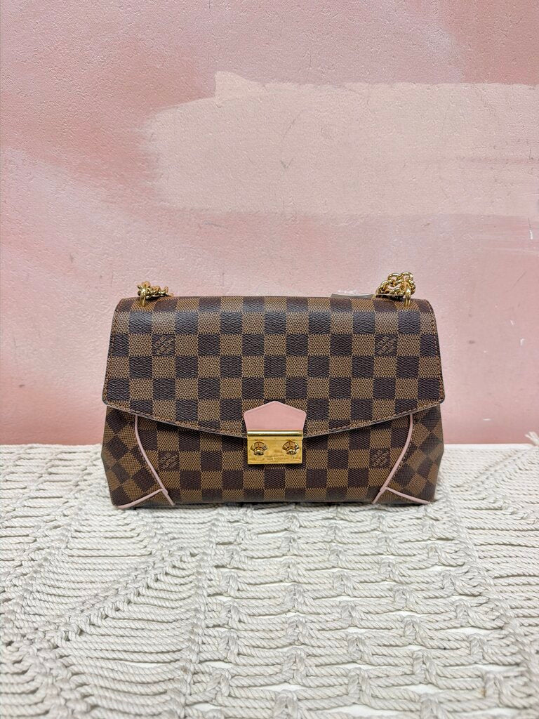 Louis Vuitton Damier Ebene Caissa Clutch w/ Convertible Chain