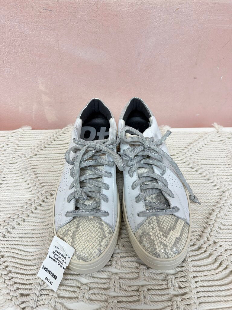 P448 Shimmer Lace Snakeskin Sneaker