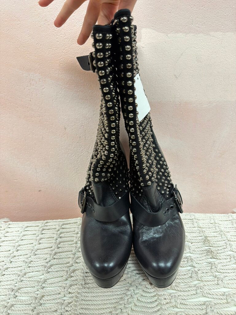 Louboutin Studded Leather Platform Boot