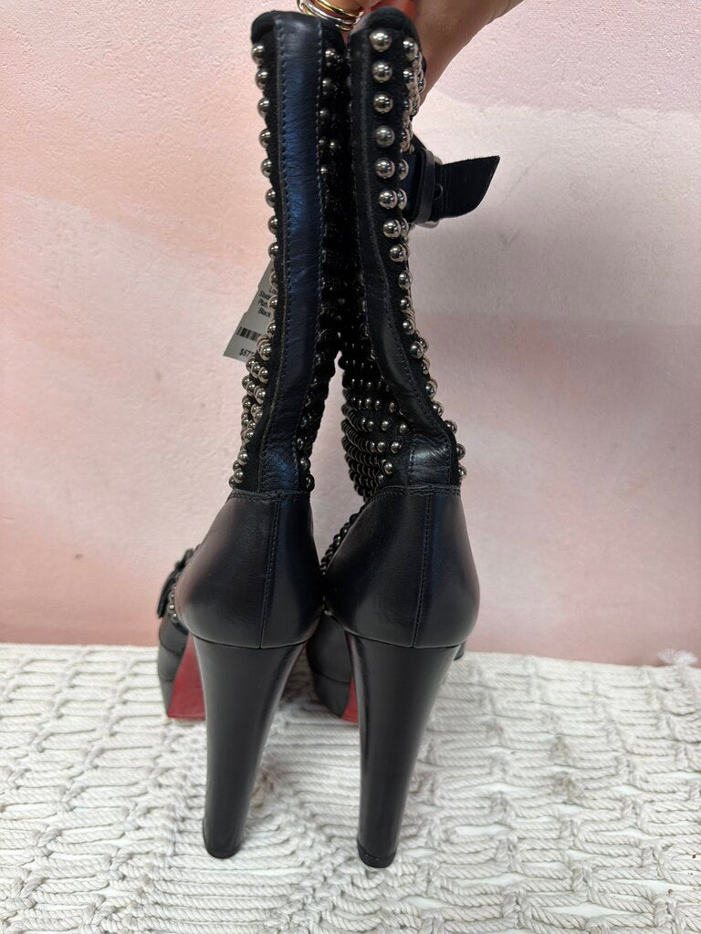 Louboutin Studded Leather Platform Boot