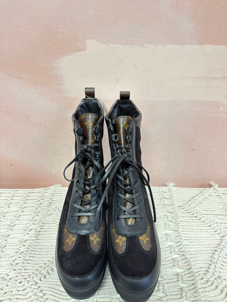 Louis Vuitton Monogram and Suede Desert Boot w/ Box & Dustbag