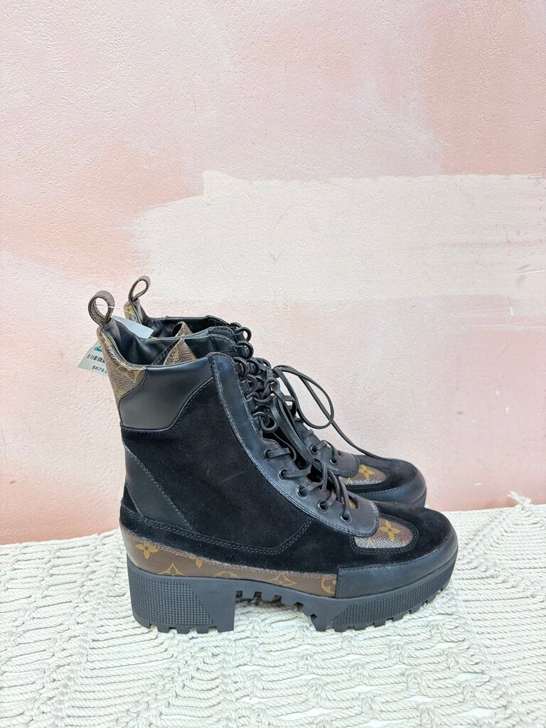 Louis Vuitton Monogram and Suede Desert Boot w/ Box & Dustbag