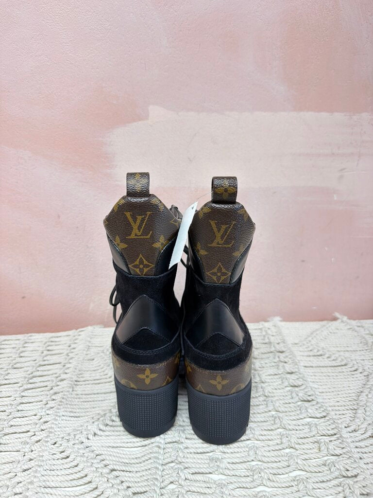 Louis Vuitton Monogram and Suede Desert Boot w/ Box & Dustbag