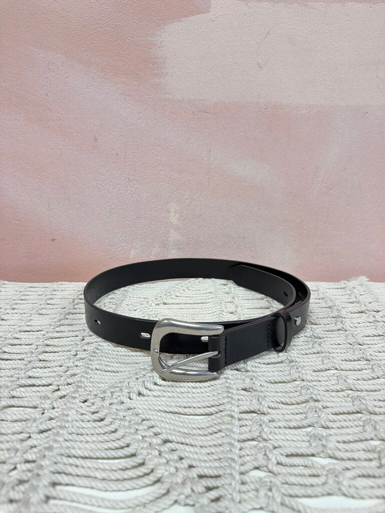 rag & bone Leather Belt Silver Buckle