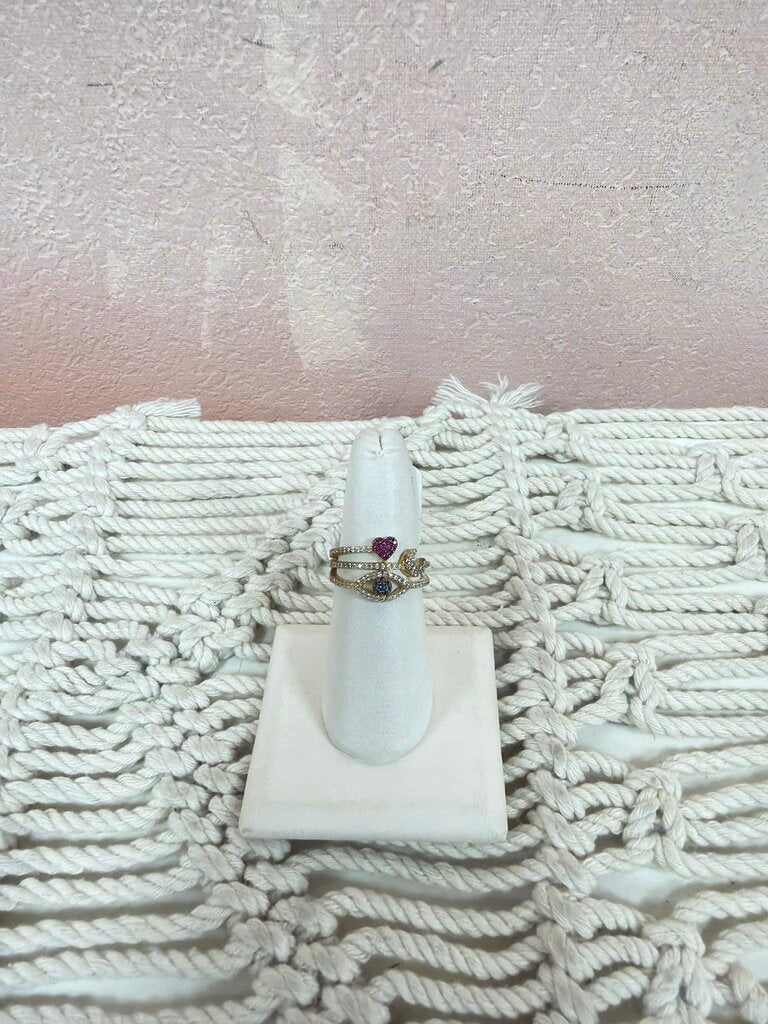 Sterling Silver Multi-Colored Ring (*AP)