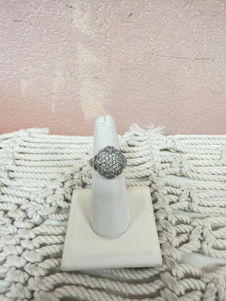 (*AP 11) Sterling Silver & Natural Diamond Fashion Ring
