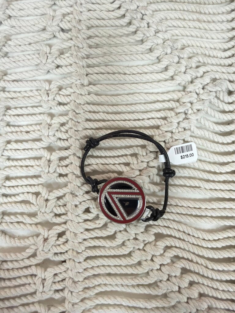 Valentino Vintage Crystal Watch Adjustable Leather Cord w/ Dustbag (new battery)