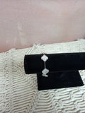 (*AP 8) Sterling Silver & Mother of Pearl Alhambra Style Bracelet