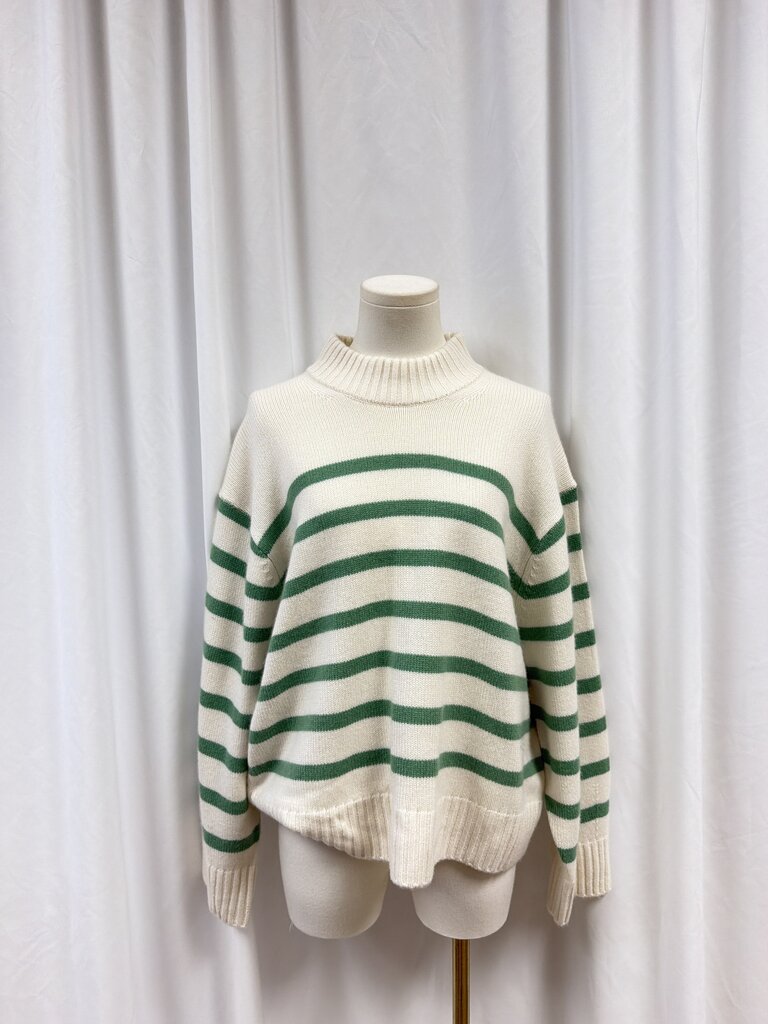 Alice Walk Cashmere Striped Crew Neck Sweater