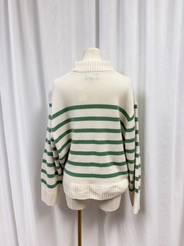 Alice Walk Cashmere Striped Crew Neck Sweater