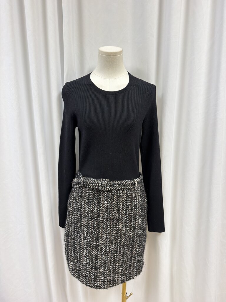 Theory Tweed Skirt Belted Mini Dress