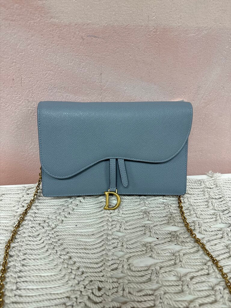 Dior Leather Saddle Chain Handbag w/ Box & Dustbag