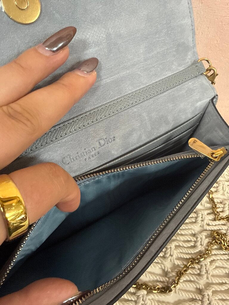 Dior Leather Saddle Chain Handbag w/ Box & Dustbag