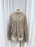 Jenni Kayne Baby Alpaca/Wool Blend Cable Knit Crew Neck Sweater