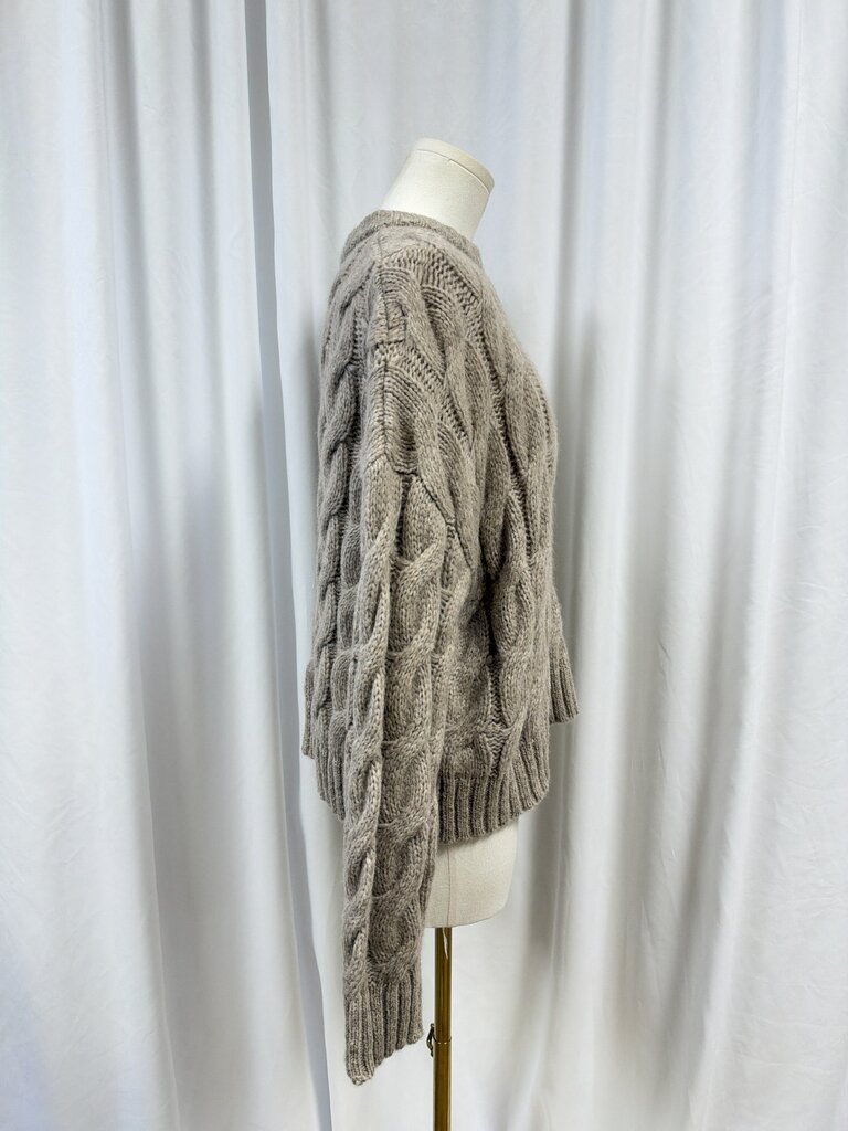 Jenni Kayne Baby Alpaca/Wool Blend Cable Knit Crew Neck Sweater