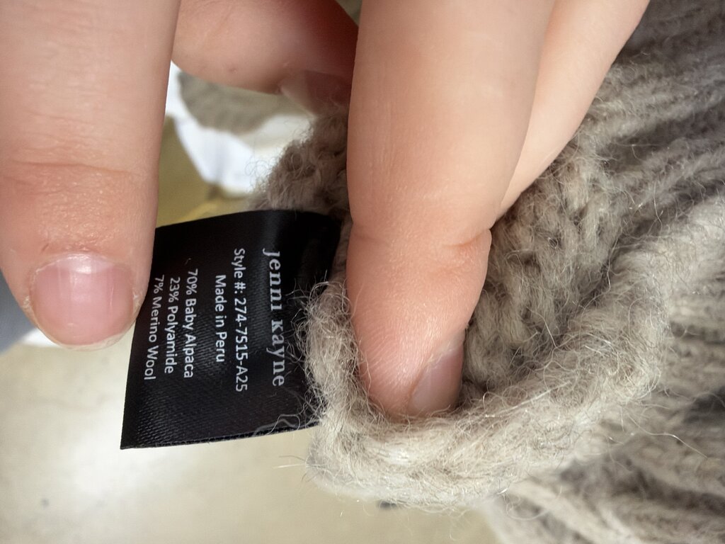 Jenni Kayne Baby Alpaca/Wool Blend Cable Knit Crew Neck Sweater