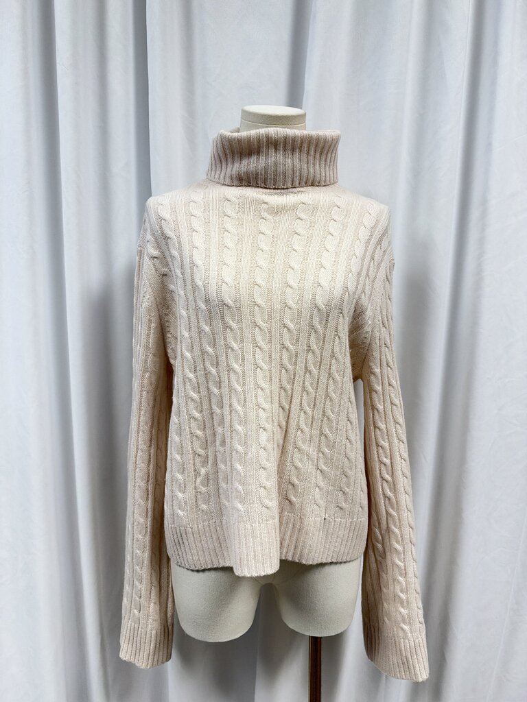Jenni Kayne Cable Knit Wool/Cashmere Blend Turtleneck