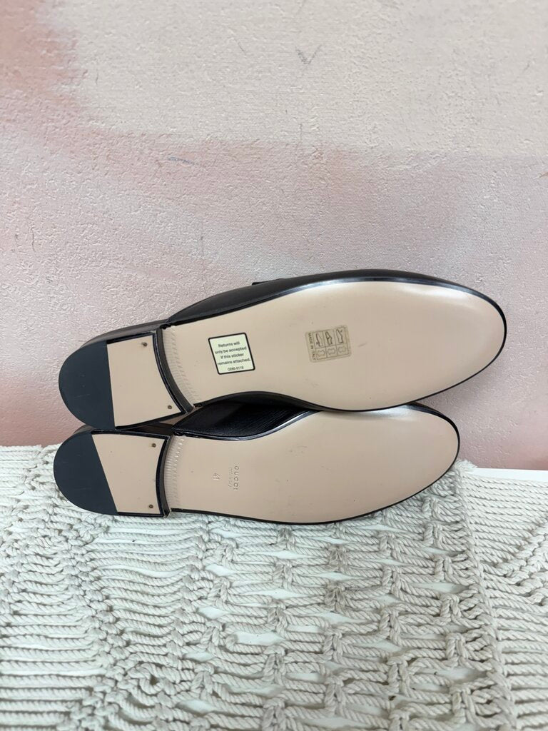 Gucci Web Accent Horsebit Leather Mules (Excellent Condition)