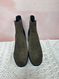 Vince Dark Olive Suede Ankle Boot (water repellent)