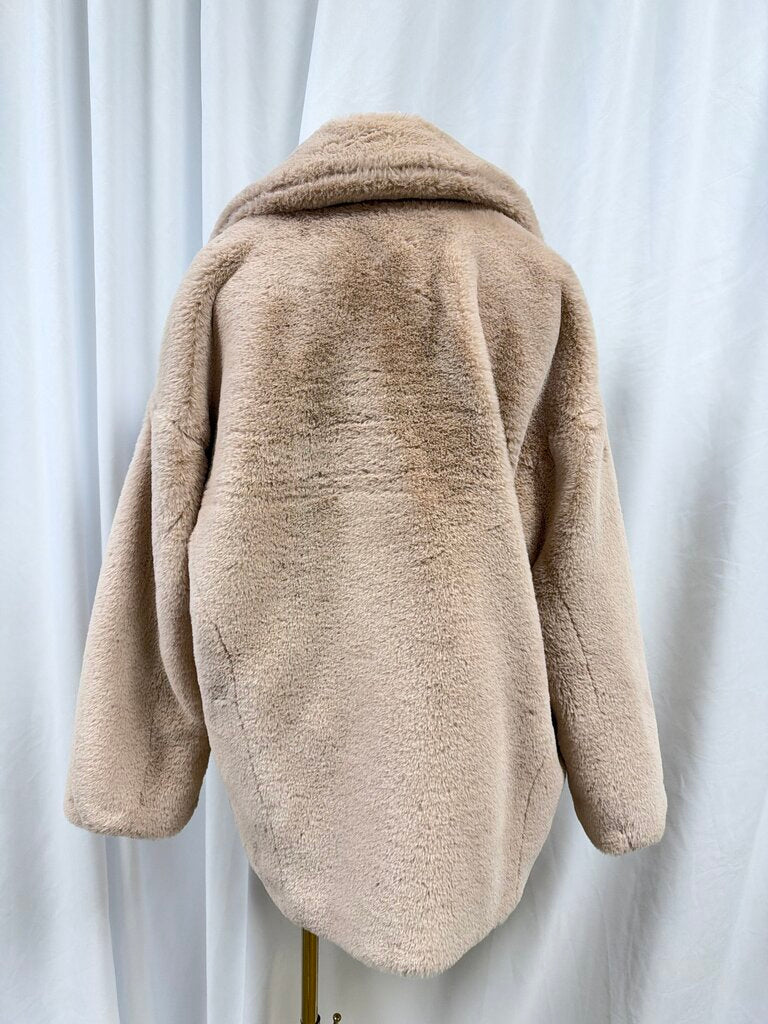 Free People Faux Fur Double Breasted Coat