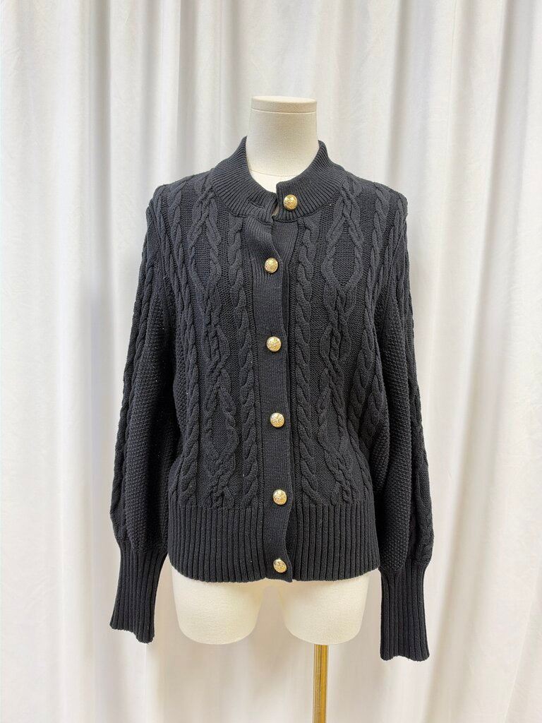 Tuckernuck Gold Button Cable Knit Cardigan