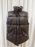 Sebby Collection Faux Leather Puffer Vest
