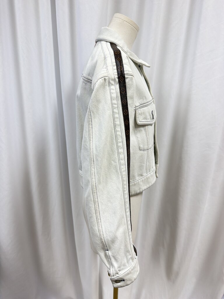 Louis Vuitton Light Denim Jacket w/Leather LV Trim
