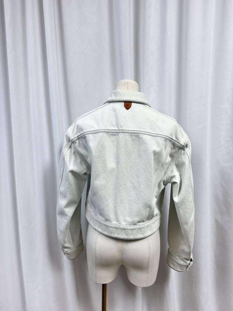 Louis Vuitton Light Denim Jacket w/Leather LV Trim