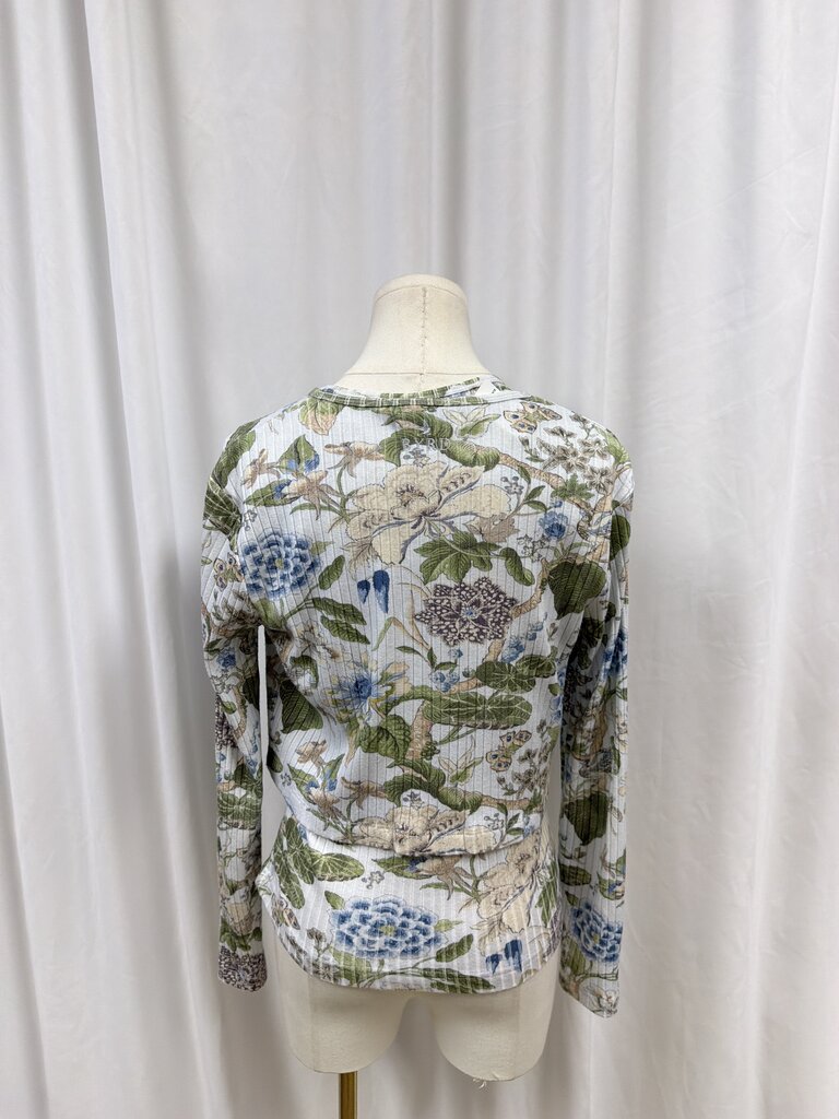 BYRD Floral Print Ribbed Top & Cardigan Set