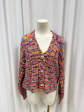 Staud Chevron Knit V-Neck Cardigan