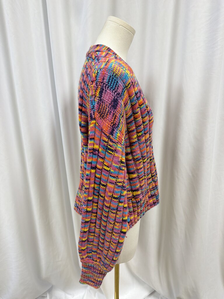 Staud Chevron Knit V-Neck Cardigan
