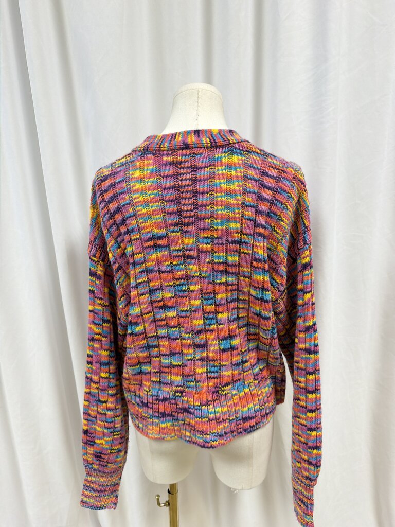 Staud Chevron Knit V-Neck Cardigan