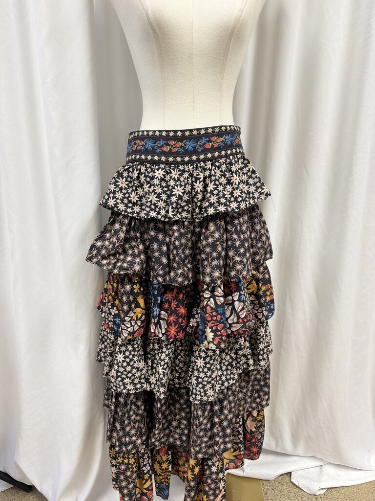 Farm Rio Tiered "Jujus Garden" Long Skirt NWT (Originally $270)