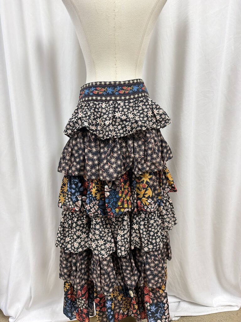 Farm Rio Tiered "Jujus Garden" Long Skirt NWT (Originally $270)