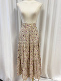 Xirena Cream Floral Tiered Maxi Skirt
