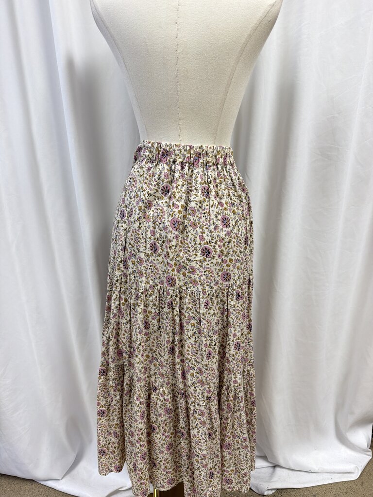 Xirena Cream Floral Tiered Maxi Skirt