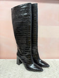 Aquatalia Embossed Weatherproof Tall Block Heel Boot w/ Dustbag