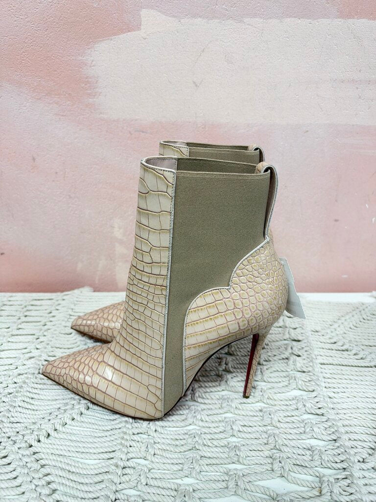 Louboutin Croc Embossed Bootie NWT