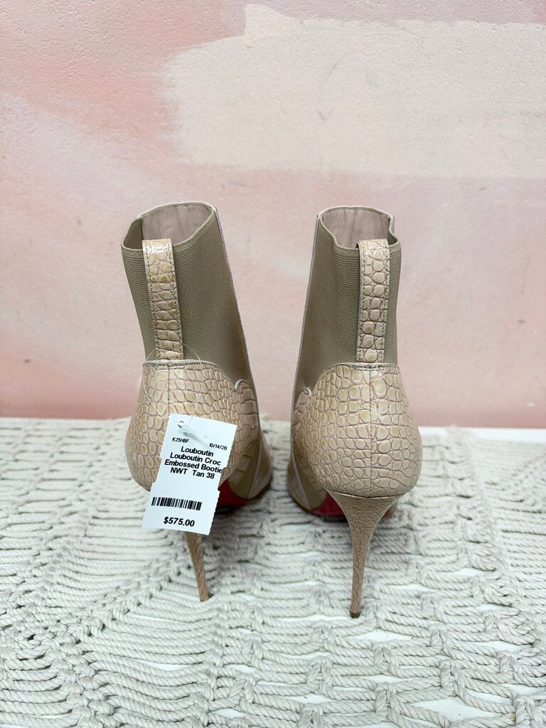 Louboutin Croc Embossed Bootie NWT