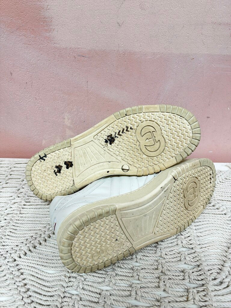 Gucci Web Accent Leather Sneaker (Excellent Condition) w/box
