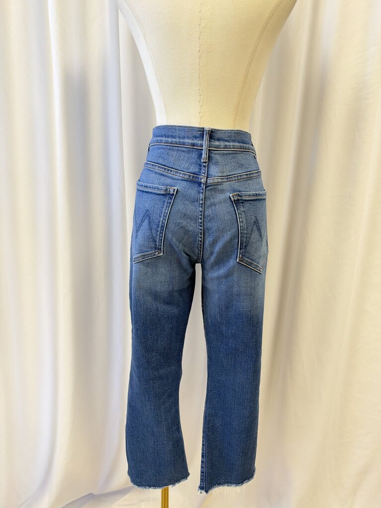 Mother Raw Hem Cropped Jean