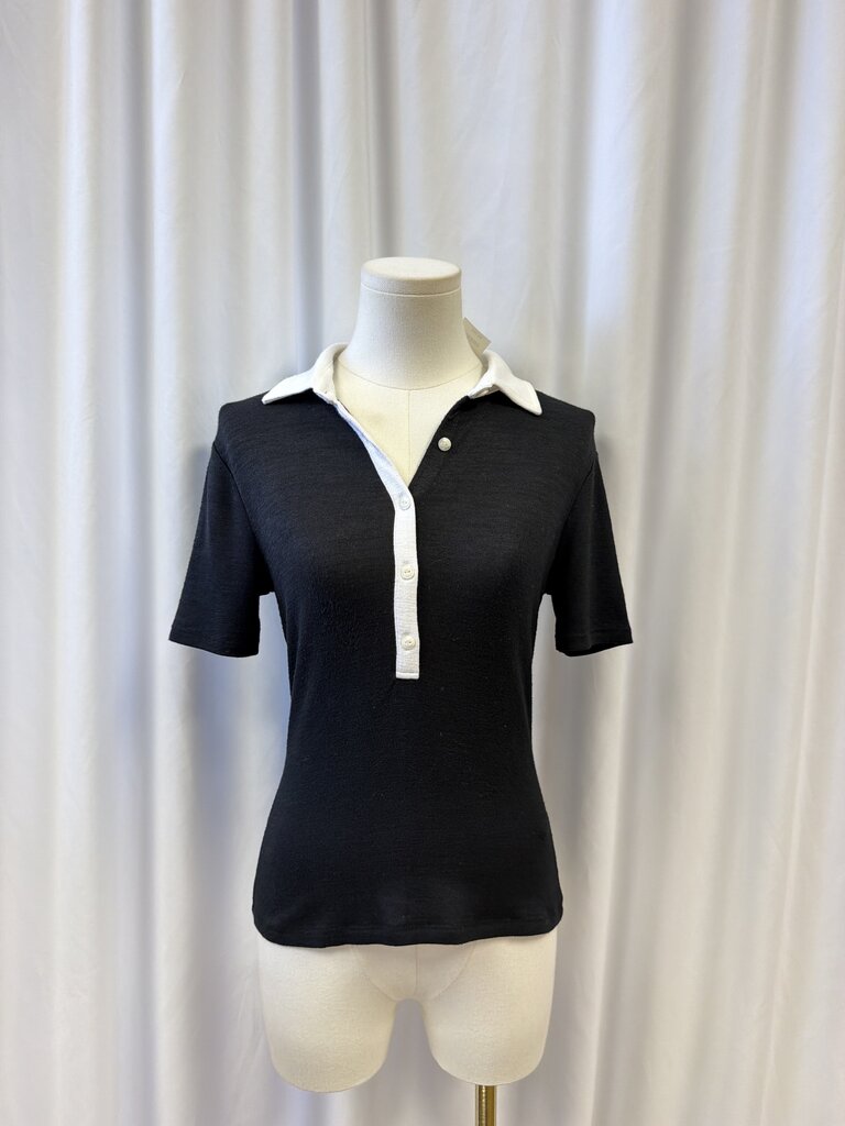rag & bone Collared Black Top