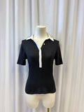 rag & bone Collared Black Top