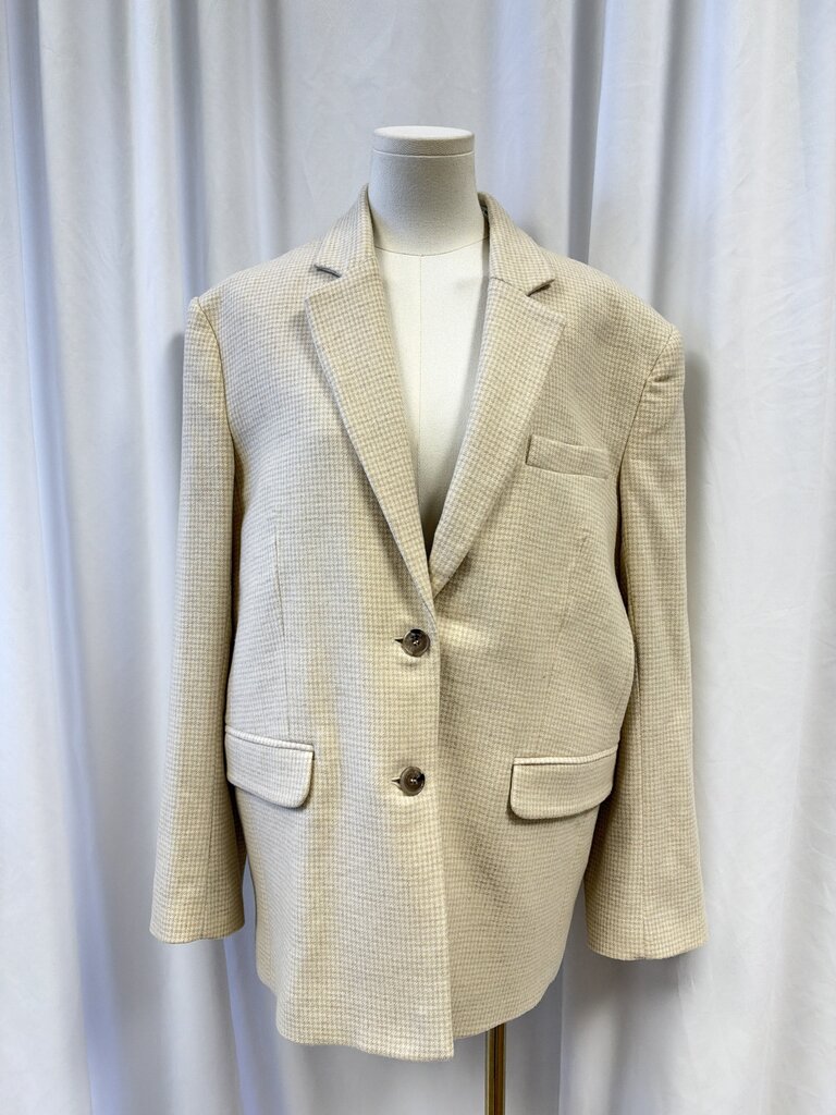 Anine Bing Houndstooth Virgin Wool Blazer