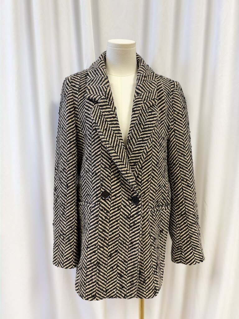 Anine Bing Wool Blend Tweed Printed Jacket