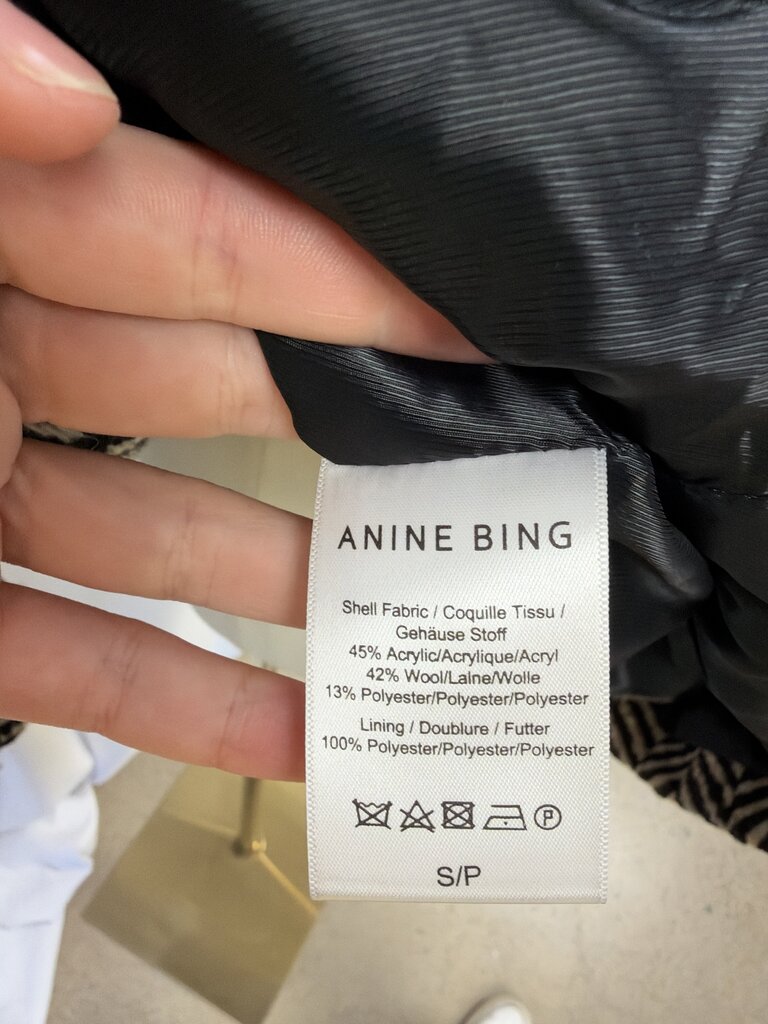 Anine Bing Wool Blend Tweed Printed Jacket