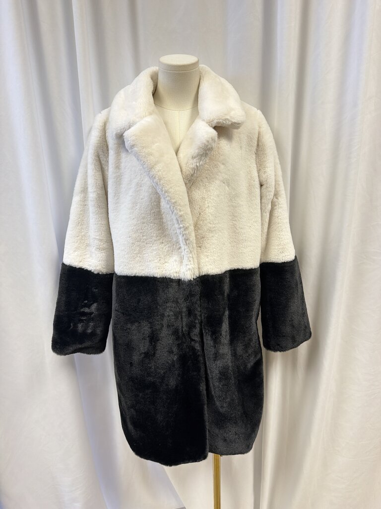 Moonflower Faux Fur Colorblock Coat