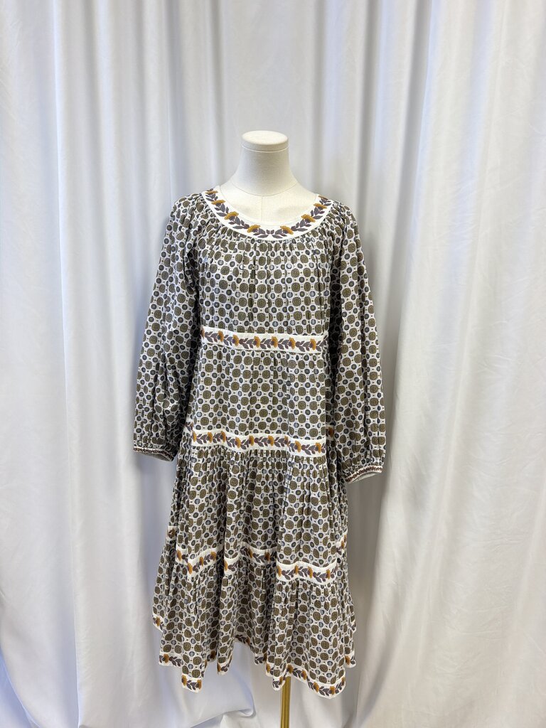 Tory Burch Patterned Tiered Midi Dress
