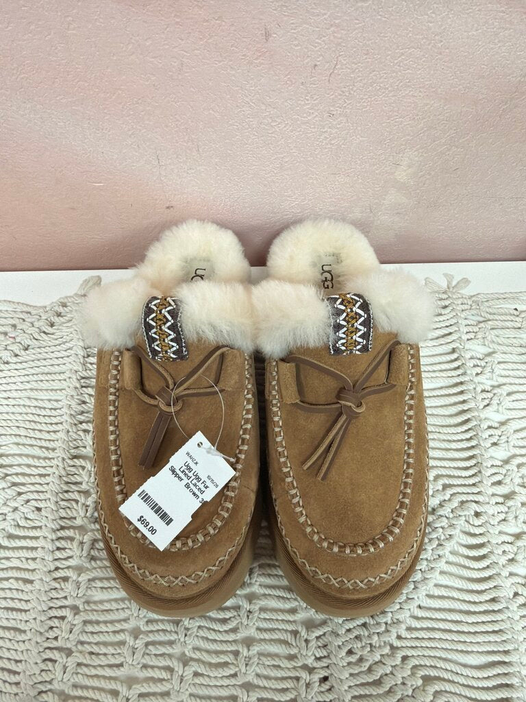 Ugg Fur Lined Laced Slipper